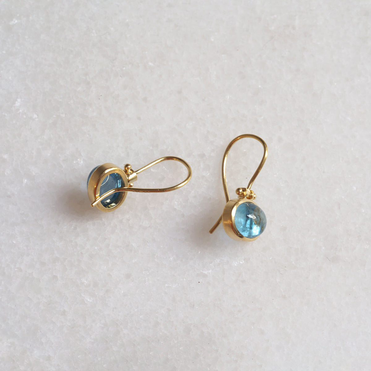 Aquamarine Hinged Hook Earrings