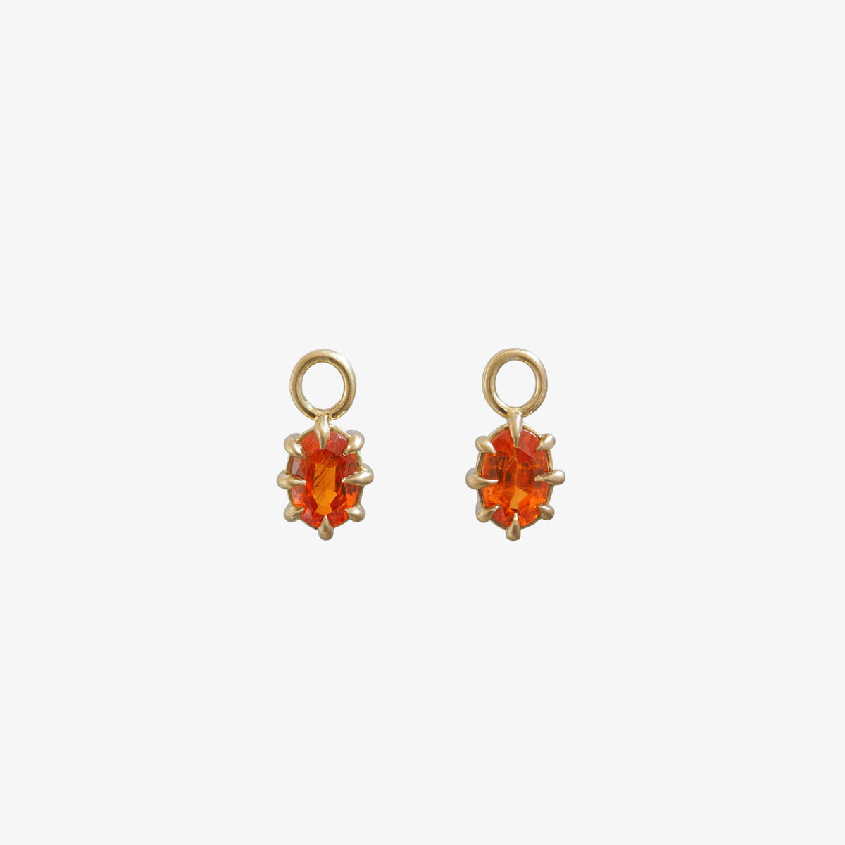 Mandarin Garnet Drops / C-Hoop Earrings