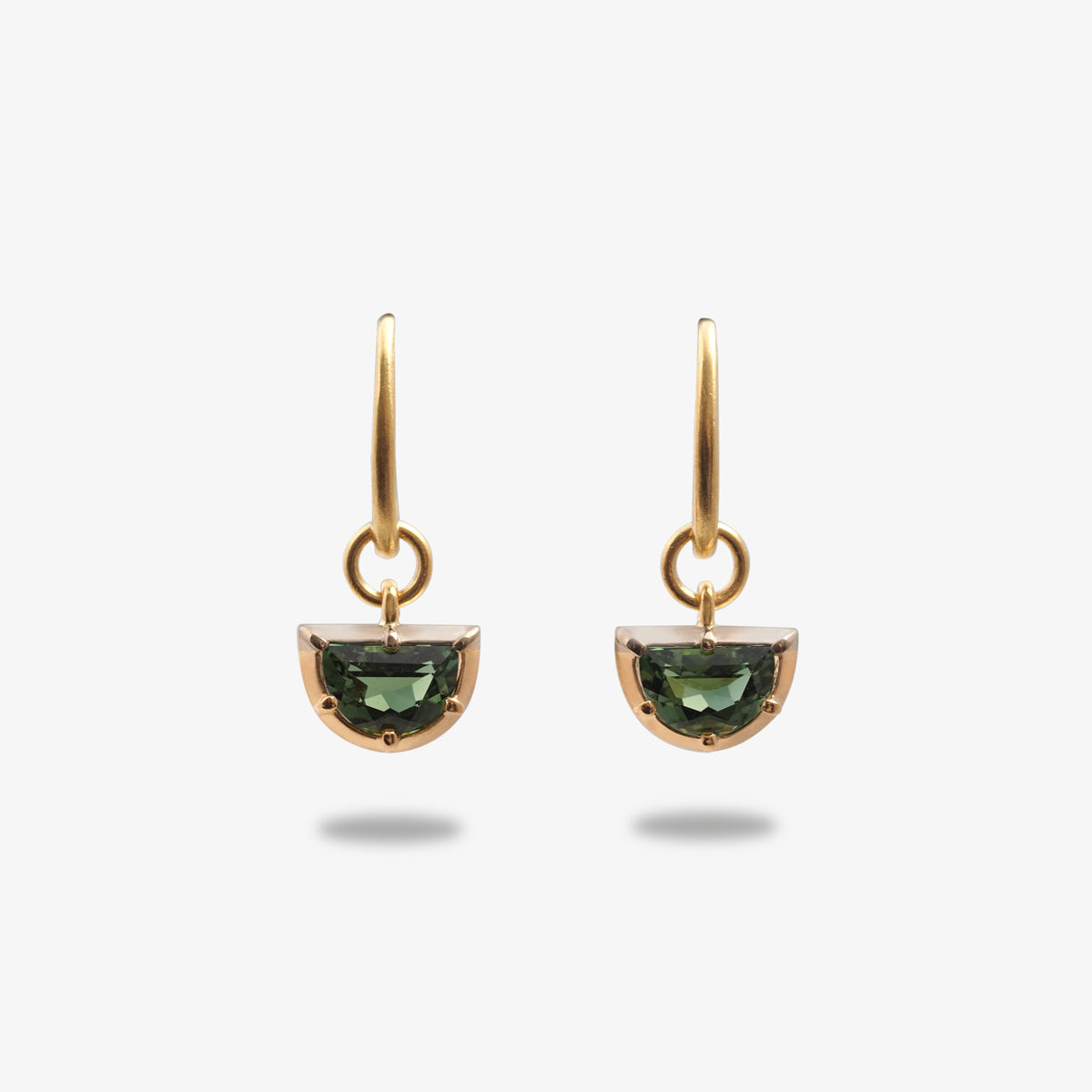 Half Moon Green Tourmaline Earrings