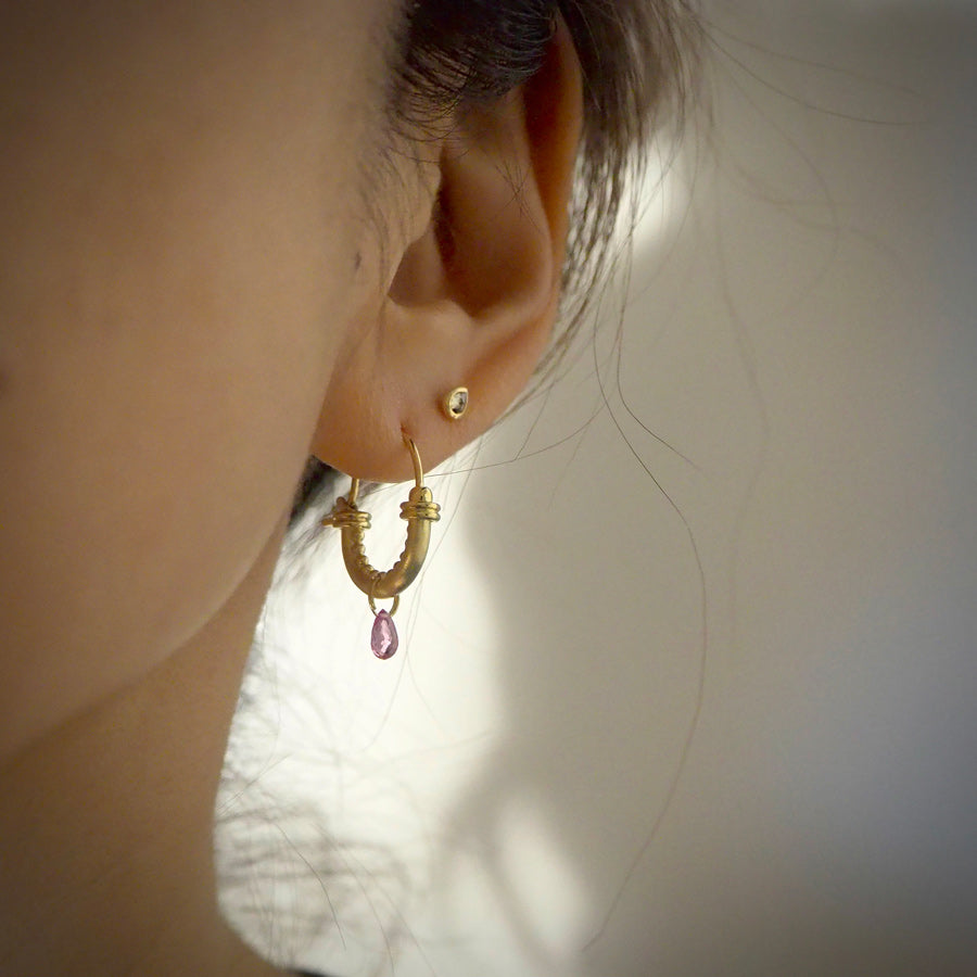 Hoop Earrrings Sapphire