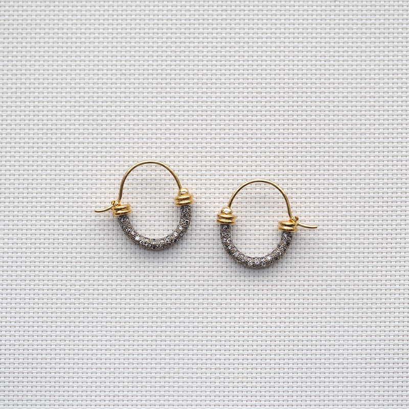 Hoop Earrings Salt and Pepper