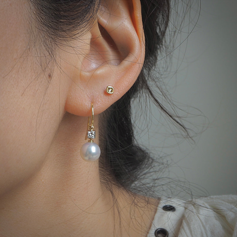 Akoya Pearl Earrings with Cut Down Setting