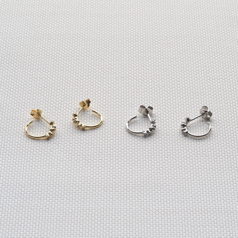 Twist Diamond Hoop Earrings