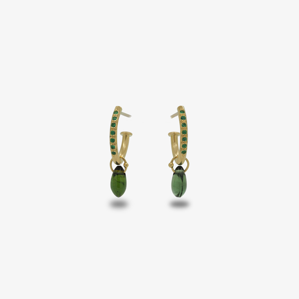 Emerald Hoops and Drops