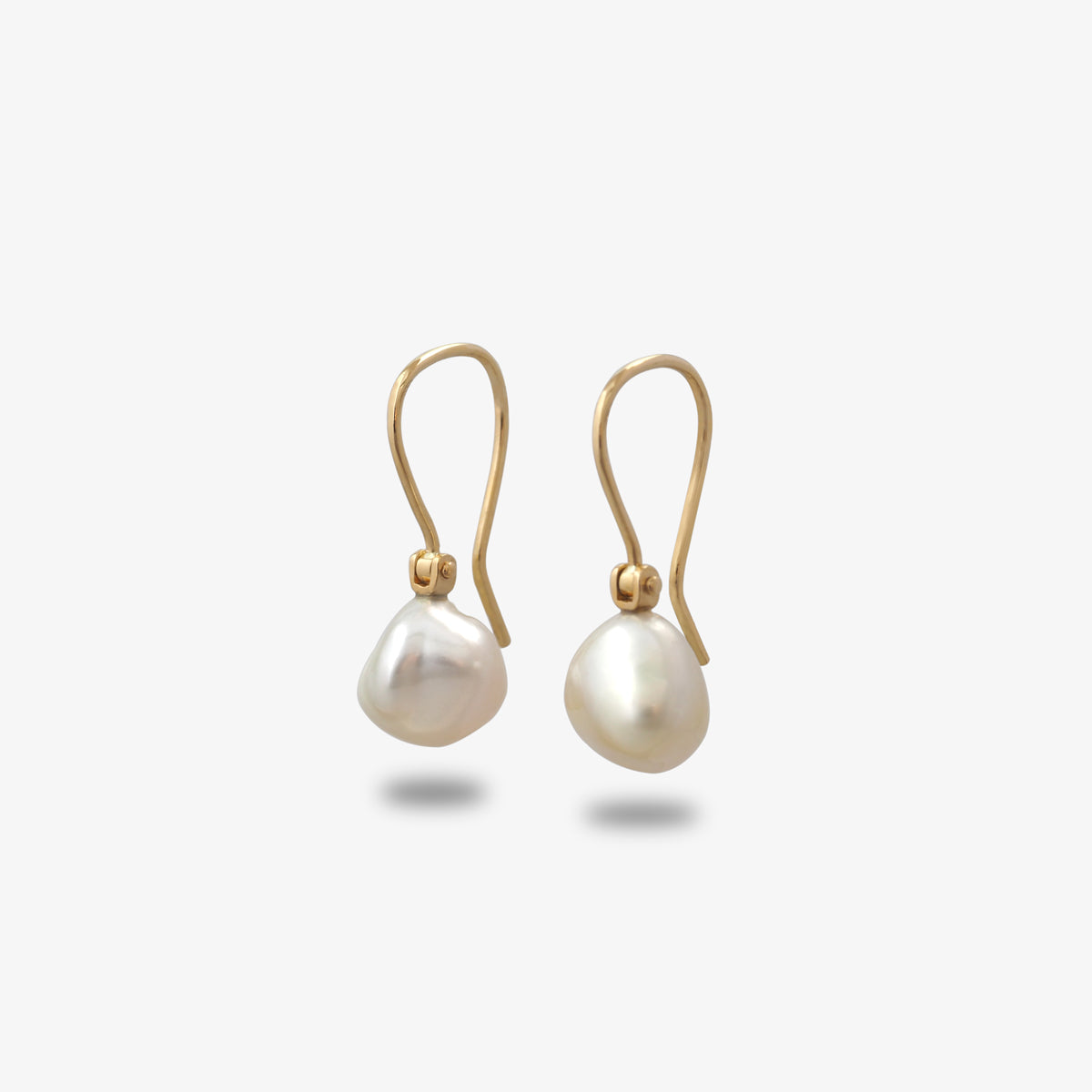 South Sea Keshi Pearl Hook Earrings