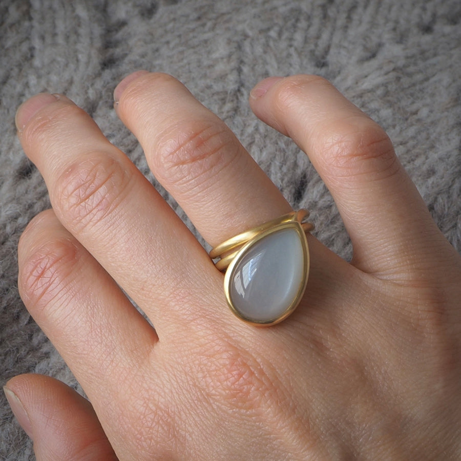 Grey Moonstone Ring