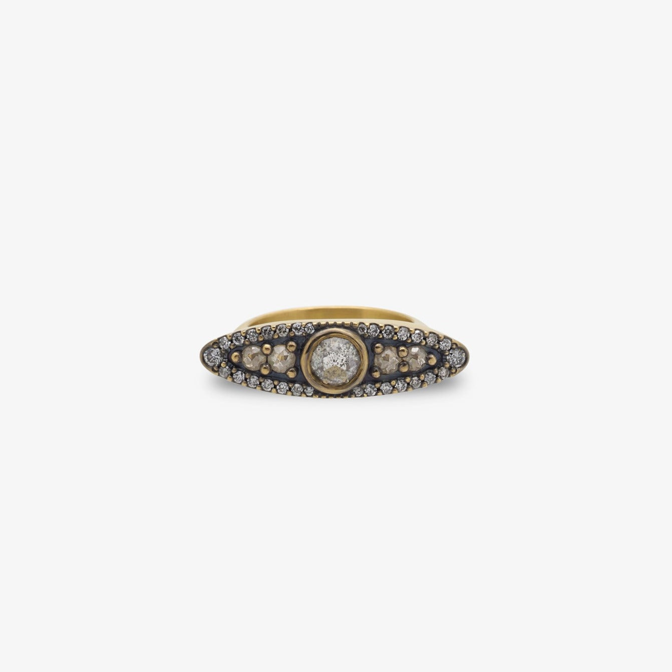 Salt Pepper + Grey Diamond Ring