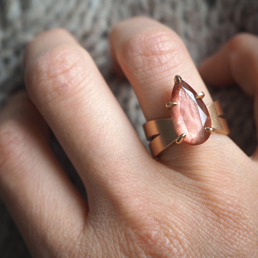 Pear Shaped Sunstone Ring