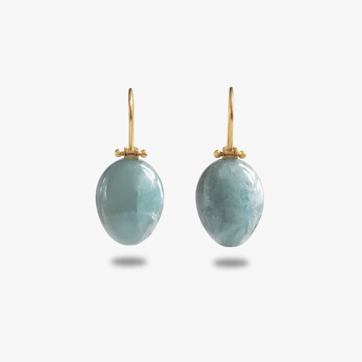Opaque Aquamarine Hinged Hook Earrings
