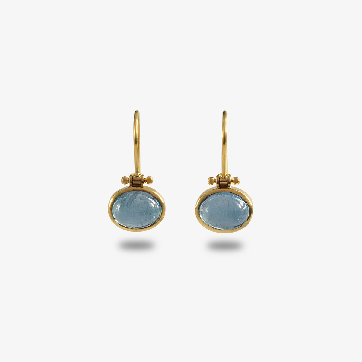 Aquamarine Hinged Hook Earrings
