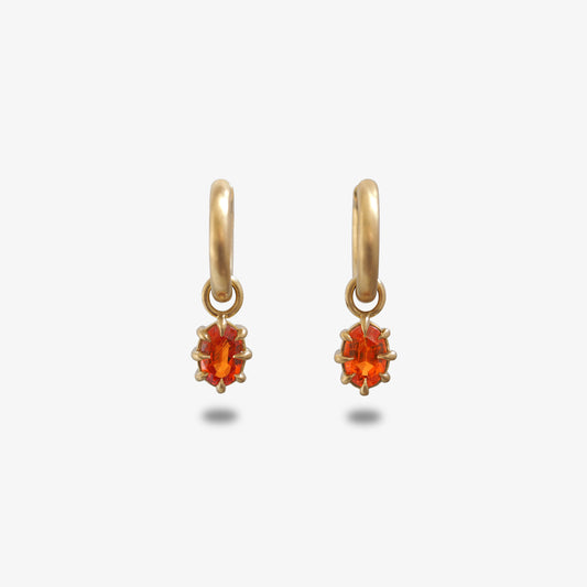 Mandarin Garnet Drops / C-Hoop Earrings