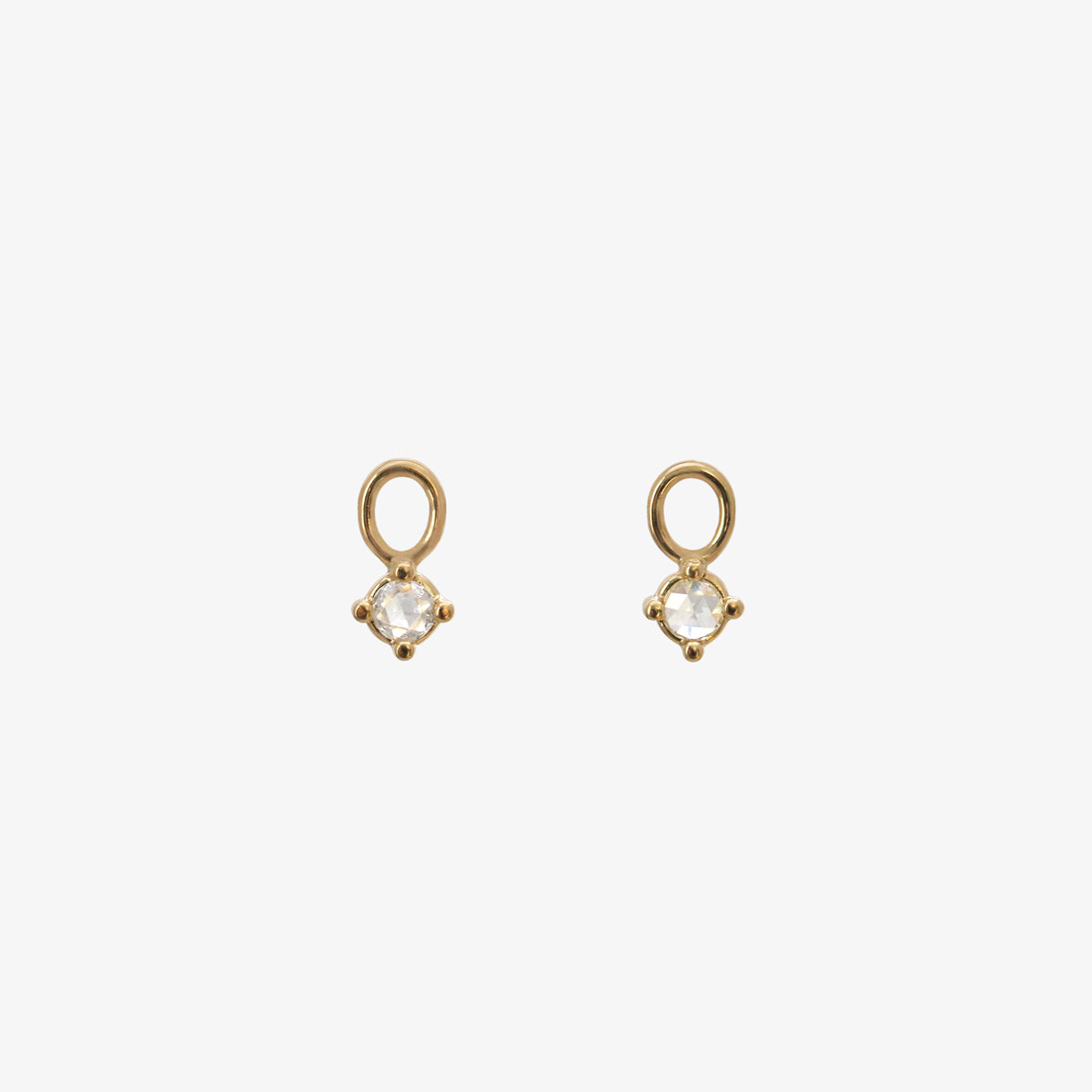 Rose Cut Diamond Drops / C-Hoop Earrings