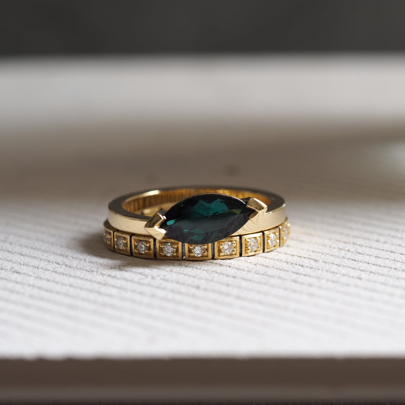 Marquise Blue Tourmaline Ring