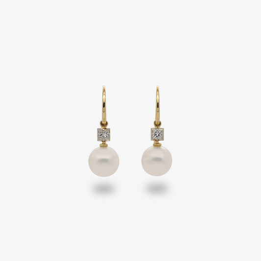 Akoya Pearl Earrings with Cut Down Setting