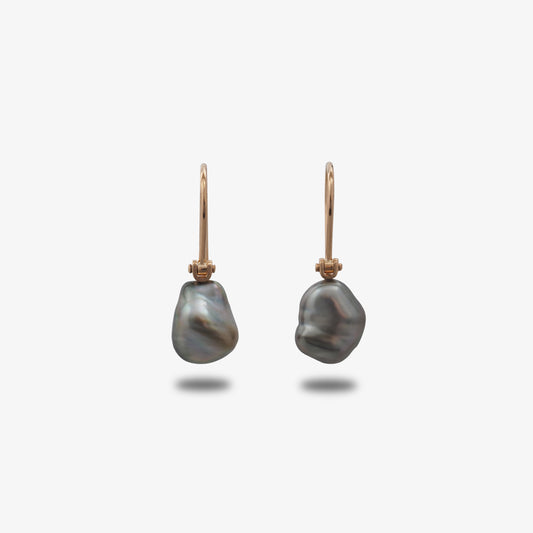 Tahitian Keshi Pearl Hook Earrings