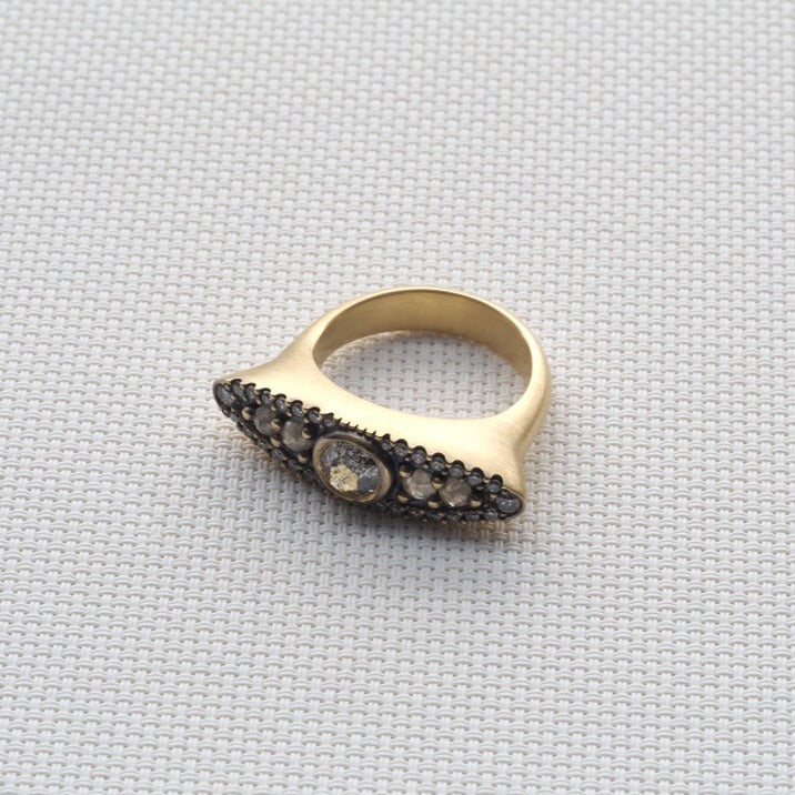 Salt Pepper + Grey Diamond Ring