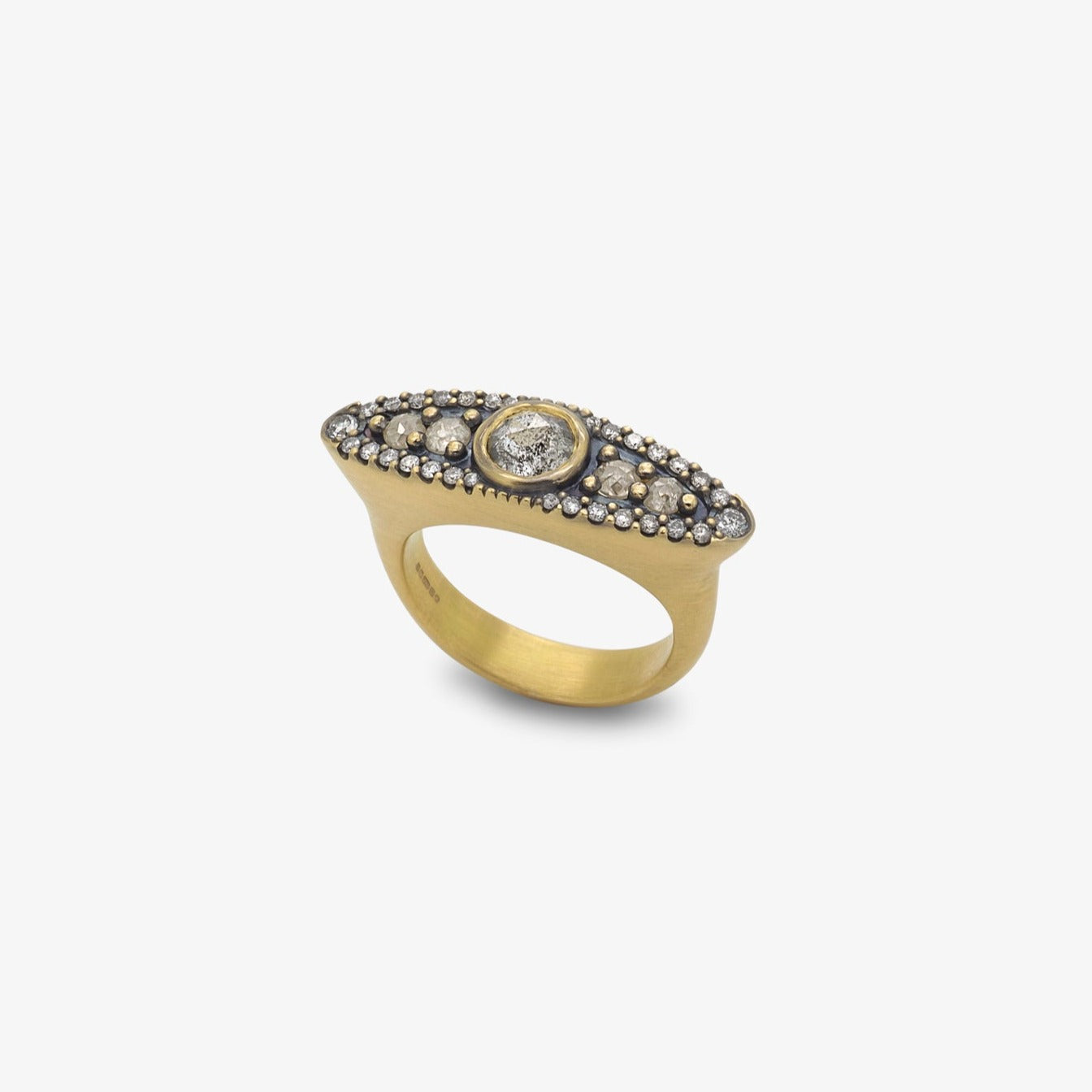 Salt Pepper + Grey Diamond Ring